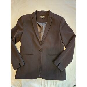 LANCOME Black Single Button Blazer Women's Classic Business Professional Size 40